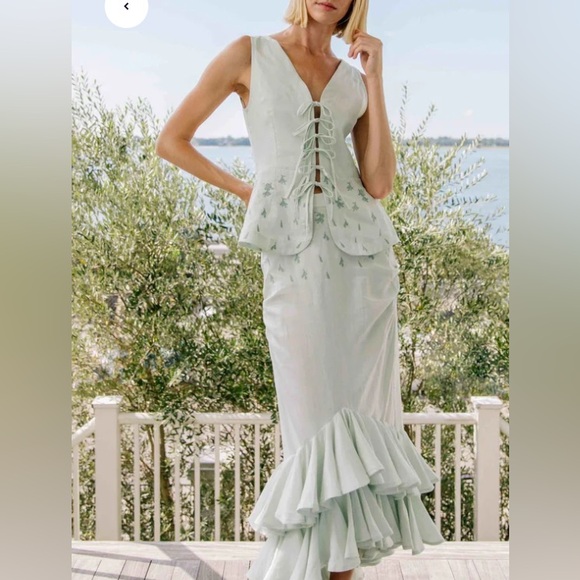 NWT FANM MON Flamen Top & Skirt Set | Mint Green × 1
S / Mint Green - Picture 1 of 9